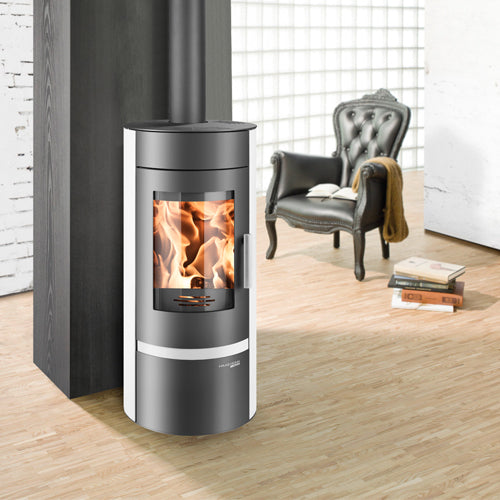 Haas+Sohn OLBIA Easy Contemporary Stoves 209-15 Anthracite/Side Walls + Panel White