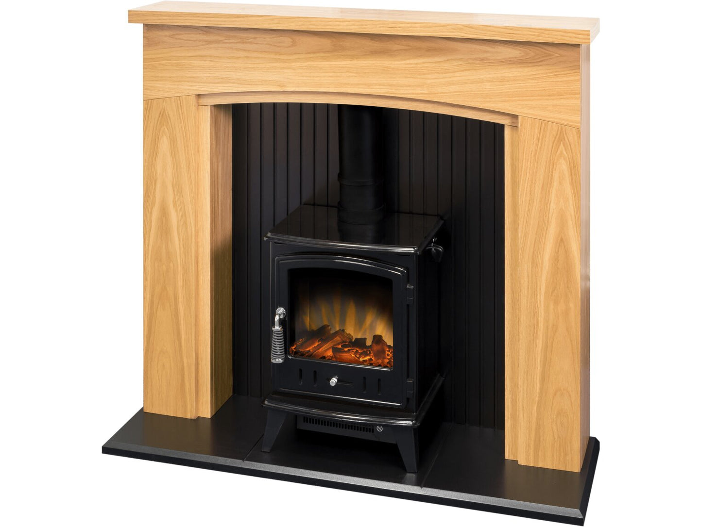 Adam Turin Stove Suite with Aviemore Electric Stove 48 Inch 21430 Oak & Black