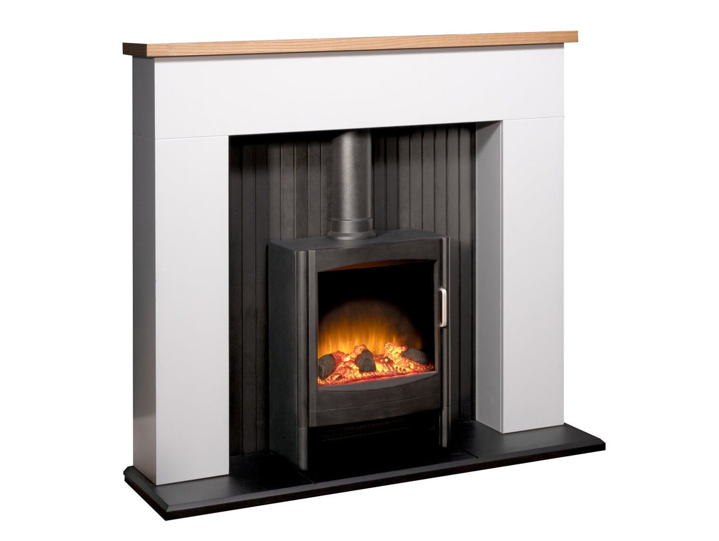 Adam Innsbruck Stove Fireplace with Keston Electric Stove, 45 Inch 25329 Pure White