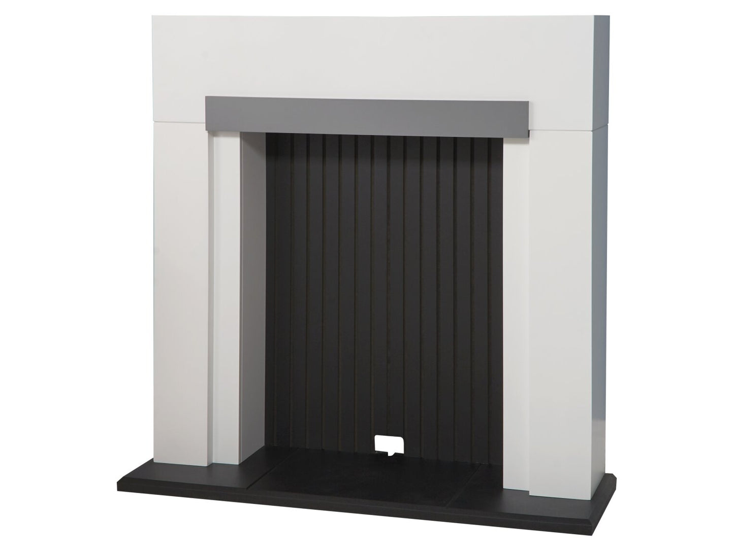 Adam Salzburg Stove Fireplace with Grey Shelf, 39 Inch 22738 Pure White