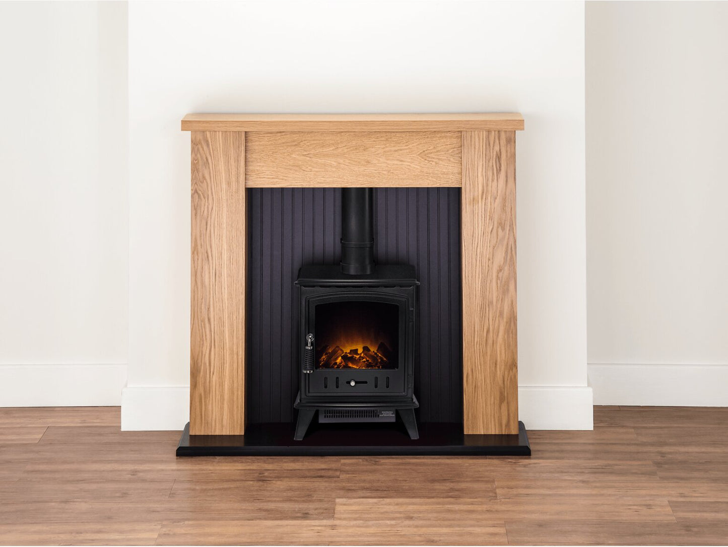 Adam New England Stove Fireplace with Aviemore Electric Stove 48 Inch 21430 Oak Black