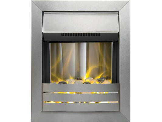 Adam Meridian Wall Mounted Electric Fire with Remote 23878 Brushed Steel