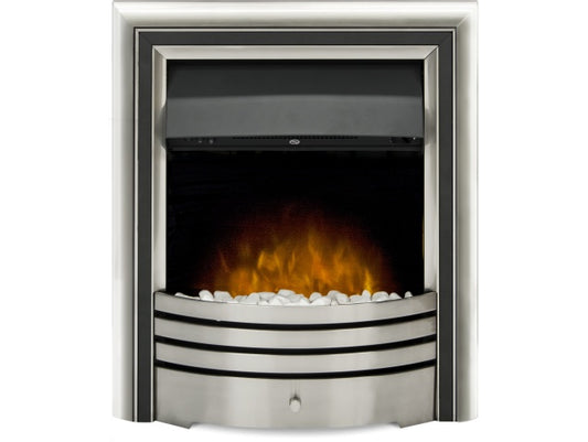 Adam Astralis Pebble Electric Fire with Remote Control 20590 Chrome & Black