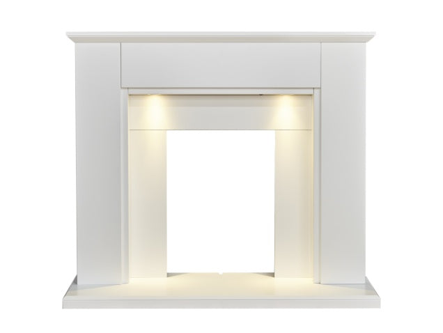 Adam Eltham Fireplace with Downlights, 45 Inch 25332 Pure White