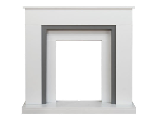 Adam Milan Fireplace 39 Inch 23745 Pure White & Grey