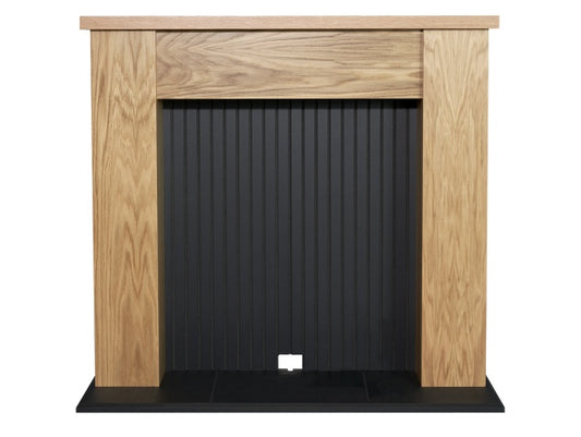 Adam New England Stove Fireplace 48 Inch 21422 Oak & Black