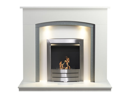 Adam Savanna Fireplace 48 Inch 22629 White & Grey