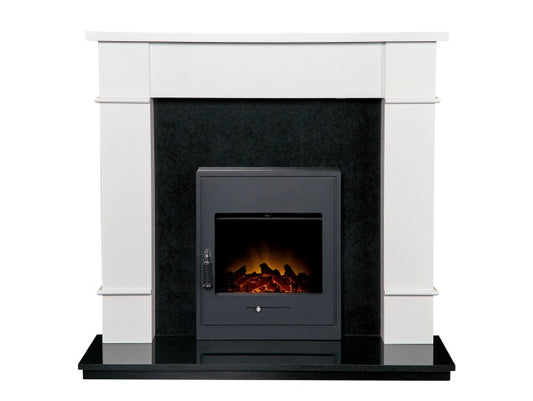 Adam Linton Fireplace with Downlights 23130 White & Granite