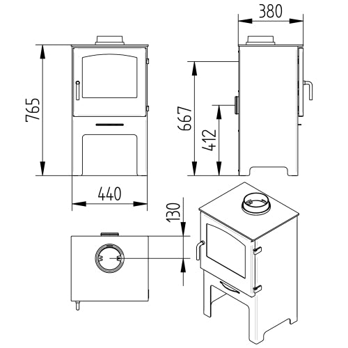 Jydepejsen Country 765 Wood Burning Stove 13413500900 Black Radiantfires