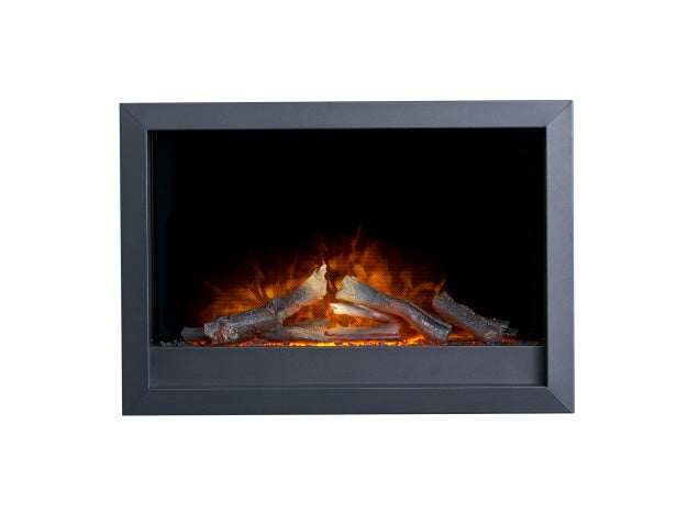 Adam Toronto Electric Wall Inset Fire with Logs & Remote Control 23321 Black