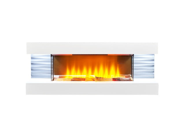 Adam Electric Wall Fireplace Suite Sureflame WM-9332 with Downlights & Remote 23626 Pure White